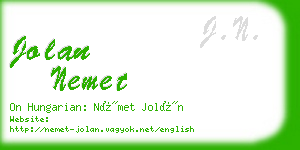 jolan nemet business card